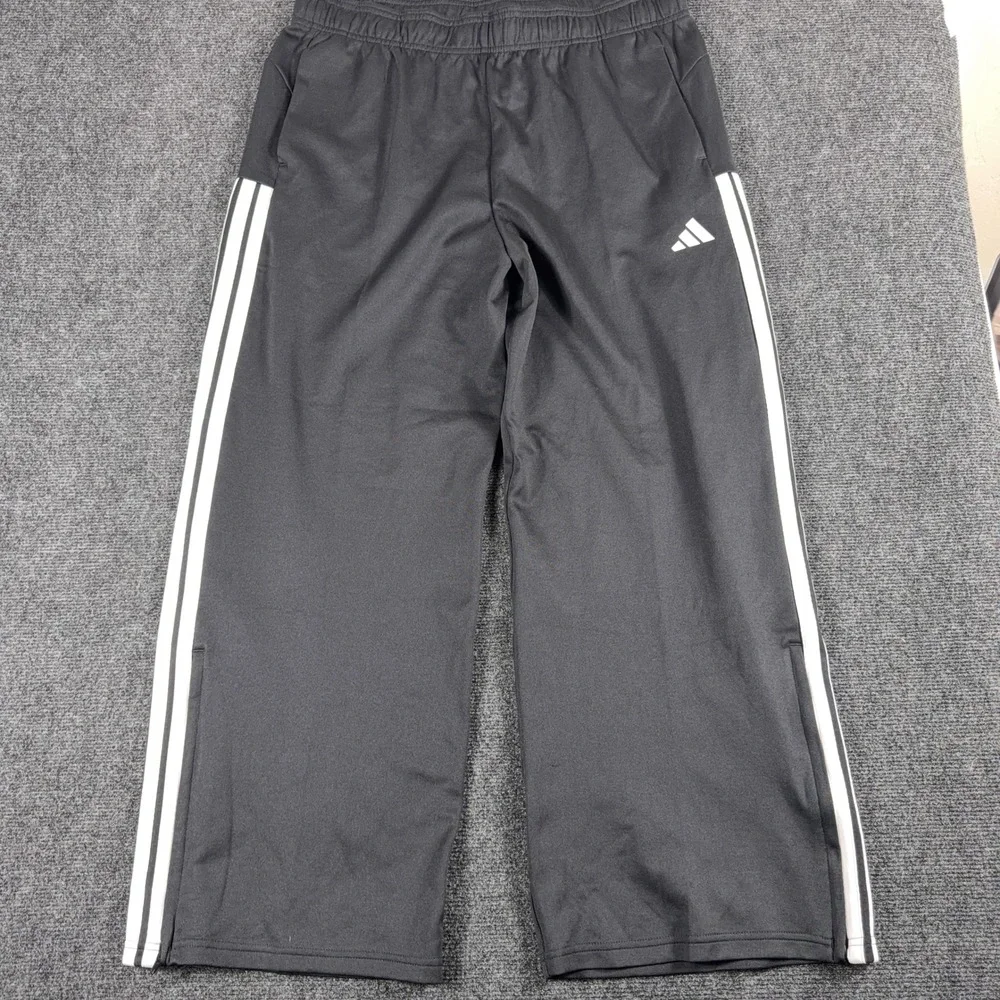 Adidas W HER PT Wide Leg Loose Fit Track Pants XL Black White Stripes NWT Mens